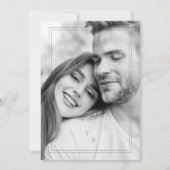 Fancy Simple Chic Initials Modern Photo Couple Save The Date (Rückseite)