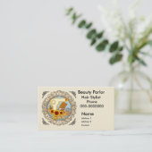 Fancy Sunflowers Beautician Terminkarte (Stehend Vorderseite)