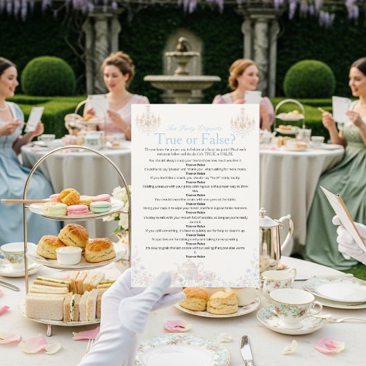 Fancy Tea Etiquette Game Card Einladung