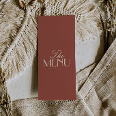 Fancy Terracotta Boho Old Money Luxury Wedding Menükarte