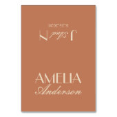 Fancy Terracotta Old Money Wedding Place Cards Tischnummer (Vorderseite)