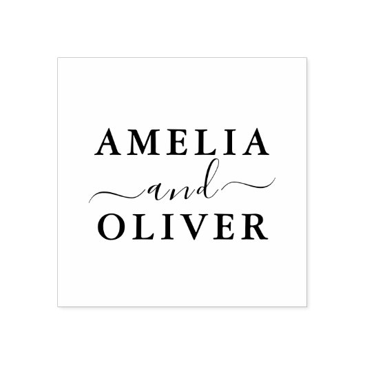 Fancy Timeless Modern Minimalist Wedding | Names  Gummistempel (Prägung)