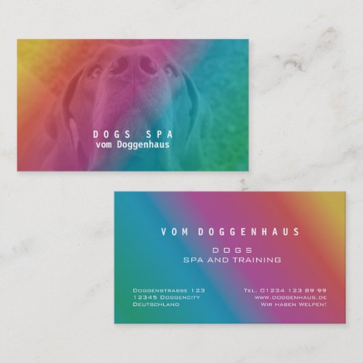Fancy Verwenden Sie Ihr eigenes Bild Regenbogen Visitenkarte (Vorne/Hinten)