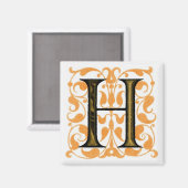 Fancy Vintage Buchstabe ‘H’ - Magnet (Vorderseite/Rückseite)