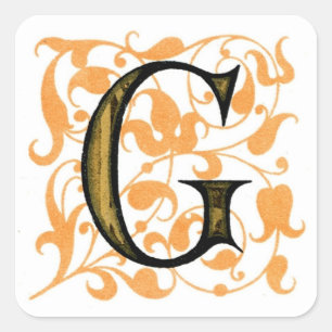 Fancy Vintage Monogramm 'G' - Aufkleber