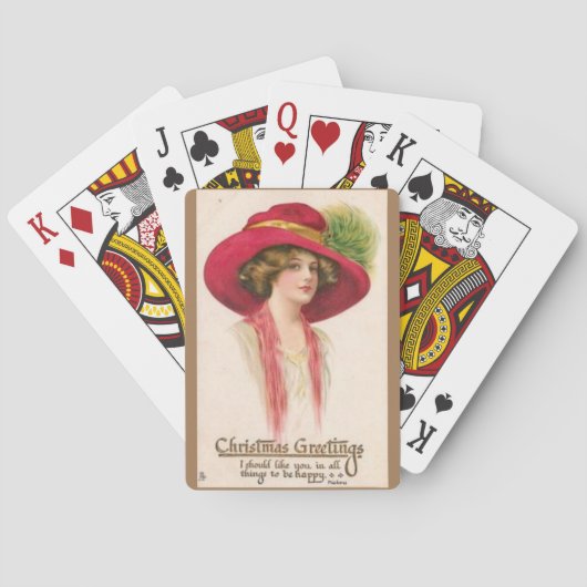 Fancy Weihnachtsdame Spielkarten (Rückseite)