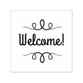 Fancy Welcome Text with Flourishes Permastempel (Design)