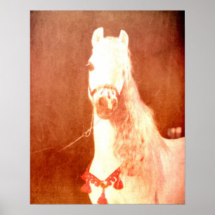 Fancy White Circus Pony im Vintage Gypsy-Stil Poster