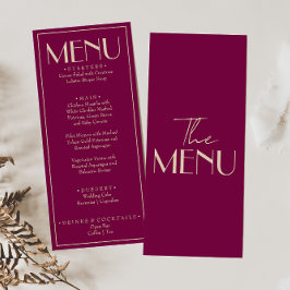 Fancy Wine Old Money Retro Luxury Wedding Menu Menükarte