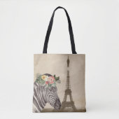 Fancy Zebra & Eiffelturm Tasche (Vorderseite)