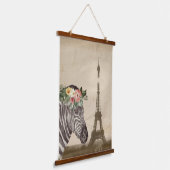 Fancy Zebra & Eiffelturm  Wandteppich Mit Holzrahmen (Gewinkelt)