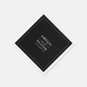 Fancy Zeitloses Modernes Minimalistisches Schwarze Serviette (Ecke)