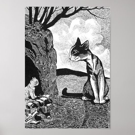 Fand ein Kätzchen, Louis Wain Poster (Vorne)