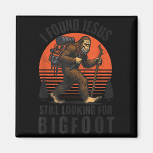 Fand Jesus auf der Suche nach Bigfoot Retro Vintag Magnet