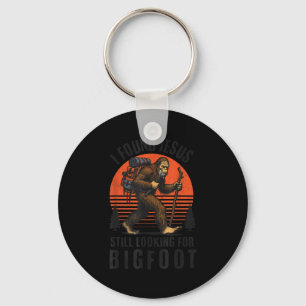 Fand Jesus, suche noch nach Bigfoot Retro Vintage Schlüsselanhänger