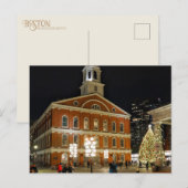 Faneuil Hall Boston Massachusetts Postcard Feiertagspostkarte (Vorne/Hinten)