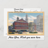 Faneuil Hall, Boston, Massachusetts Postkarte (Vorne/Hinten)