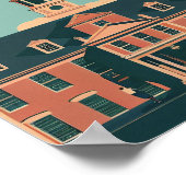 Faneuil Hall Boston Minimalistisch Art Poster (Ecke)