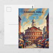 Faneuil Hall Massachusetts Postkarte (Vorne/Hinten)