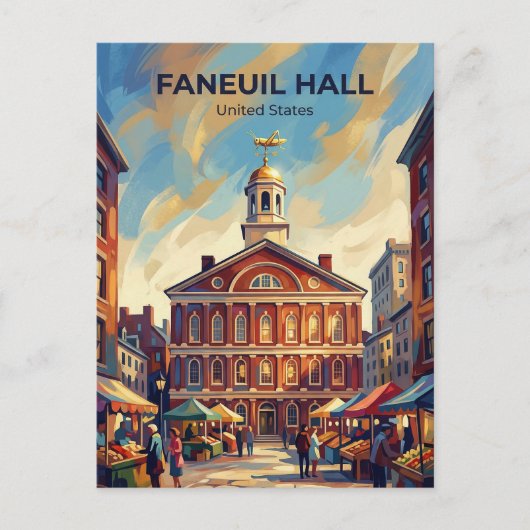 Faneuil Hall Massachusetts Postkarte (Vorderseite)