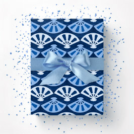 Fanfare in Blau Indigo Geschenkpapier