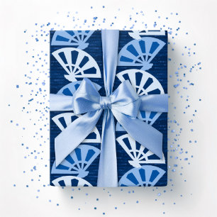Fanfare-Streifen in Blau-Indigo Geschenkpapier