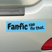 "Fanfic Can Fix that" Autoaufkleber (blau) (Auf Auto)
