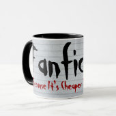 Fanfiction billiger als Therapie Tasse (Vorderseite Links)