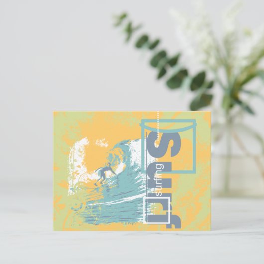 Fang a Wave Surfing T Shirts und Geschenke Postkarte (Stehend Vorderseite)