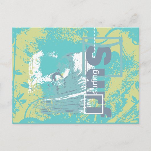 Fang a Wave surfing Tshirts und Geschenke Postkarte (Vorderseite)