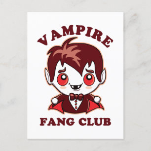 Fang Club   Funny Puff und Niedlich Vampire Postkarte