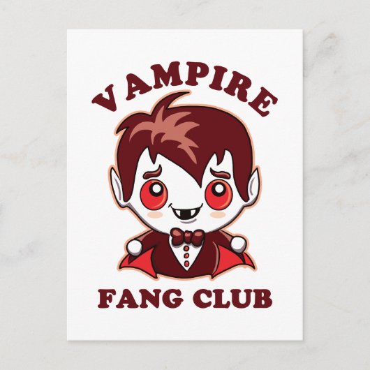 Fang Club | Funny Puff und Niedlich Vampire Postkarte (Vorderseite)