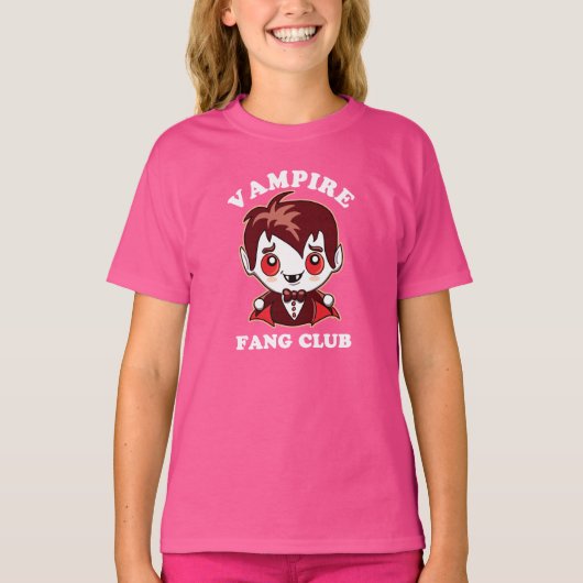 Fang Club | Funny Puff und Niedlich Vampire T-Shirt (Vorderseite)