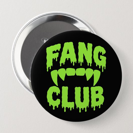 Fang Club Lustiger Vampir Halloween Button (Vorne & Hinten)
