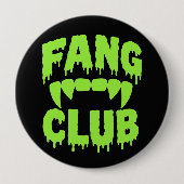 Fang Club Lustiger Vampir Halloween Button (Vorderseite)