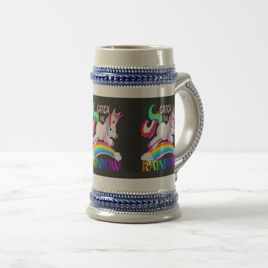 Fang den Regenbogen - Einhorndesigns-15989 Bierglas (VorderseiteRechts)