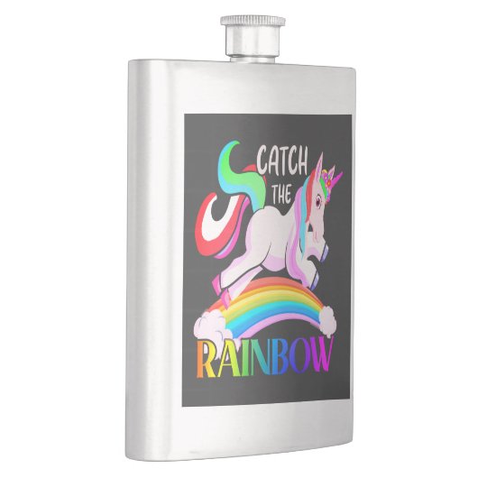 Fang den Regenbogen - Einhorndesigns-15989 Flachmann (Rechts)