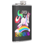 Fang den Regenbogen - Einhorndesigns-15989 Flachmann (Rechts)