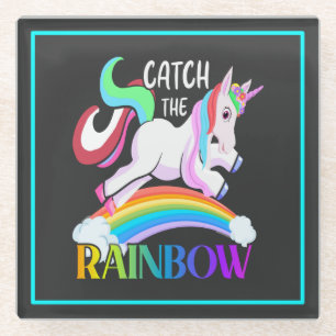 Fang den Regenbogen - Einhorndesigns-15989 Glasuntersetzer