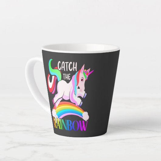Fang den Regenbogen - Einhorndesigns-15989 Milchtasse (Linke Ecke)