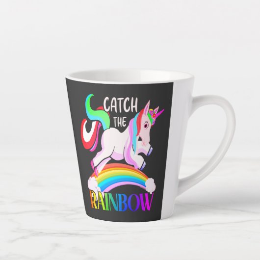 Fang den Regenbogen - Einhorndesigns-15989 Milchtasse (Rechts)