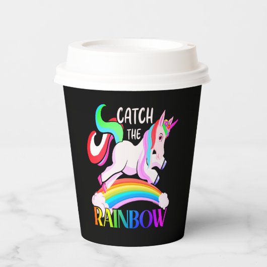 Fang den Regenbogen - Einhorndesigns-15989 Pappbecher (Vorderseite)