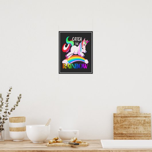 Fang den Regenbogen - Einhorndesigns-15989 Poster (Küche)