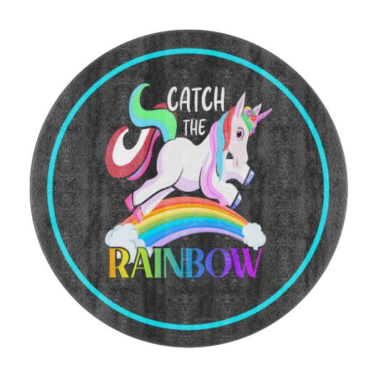 Fang den Regenbogen - Einhorndesigns-15989 Schneidebrett (Vorderseite)