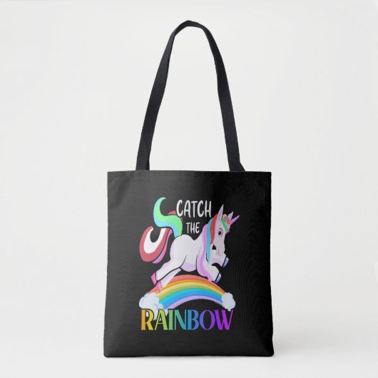 Fang den Regenbogen - Einhorndesigns Tasche (Vorderseite)