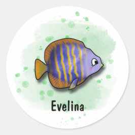 Fang den Spaß mit Salzwasser Fisch Runder Aufkleber