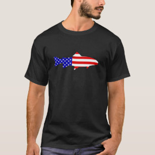Fang der US-Flagge für Forellenfischer T-Shirt