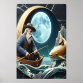 Fang des Fischers nach Mondlicht Poster (Vorne)