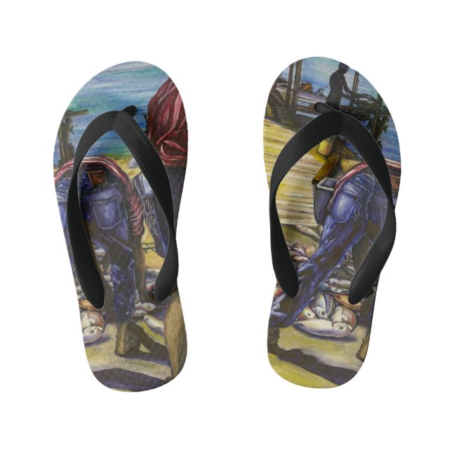 Fang des Morgens, Hafen Insel, Bahamas Kinderbadesandalen (Fußbett)