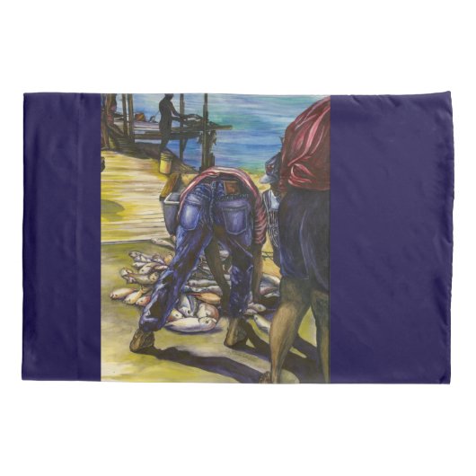 Fang des Morgens, Hafen Insel, Bahamas Kissenbezug (Rückseite)